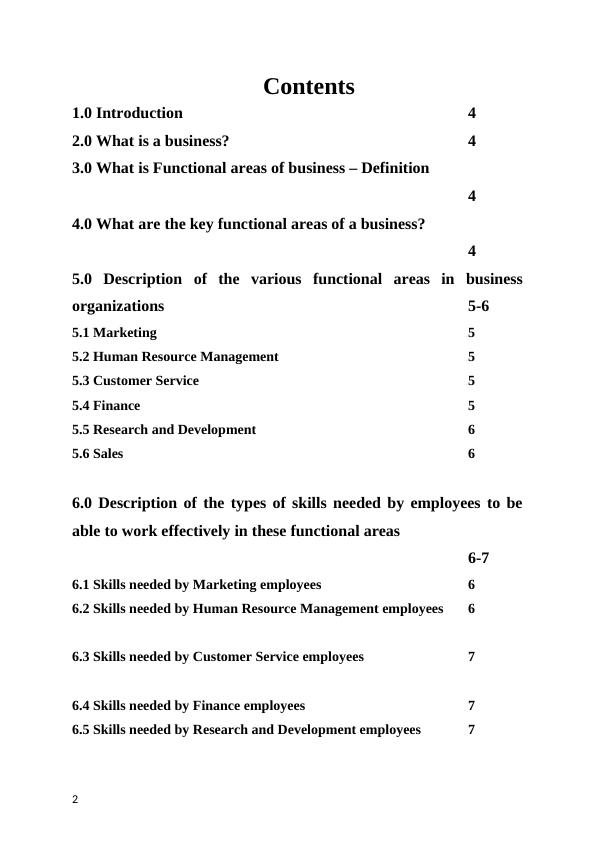 Functional Areas of Business: Key Areas and Required Skills | Desklib