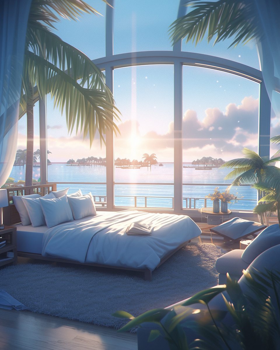 Modern Bedroom with an Amazing View of the Waterfront