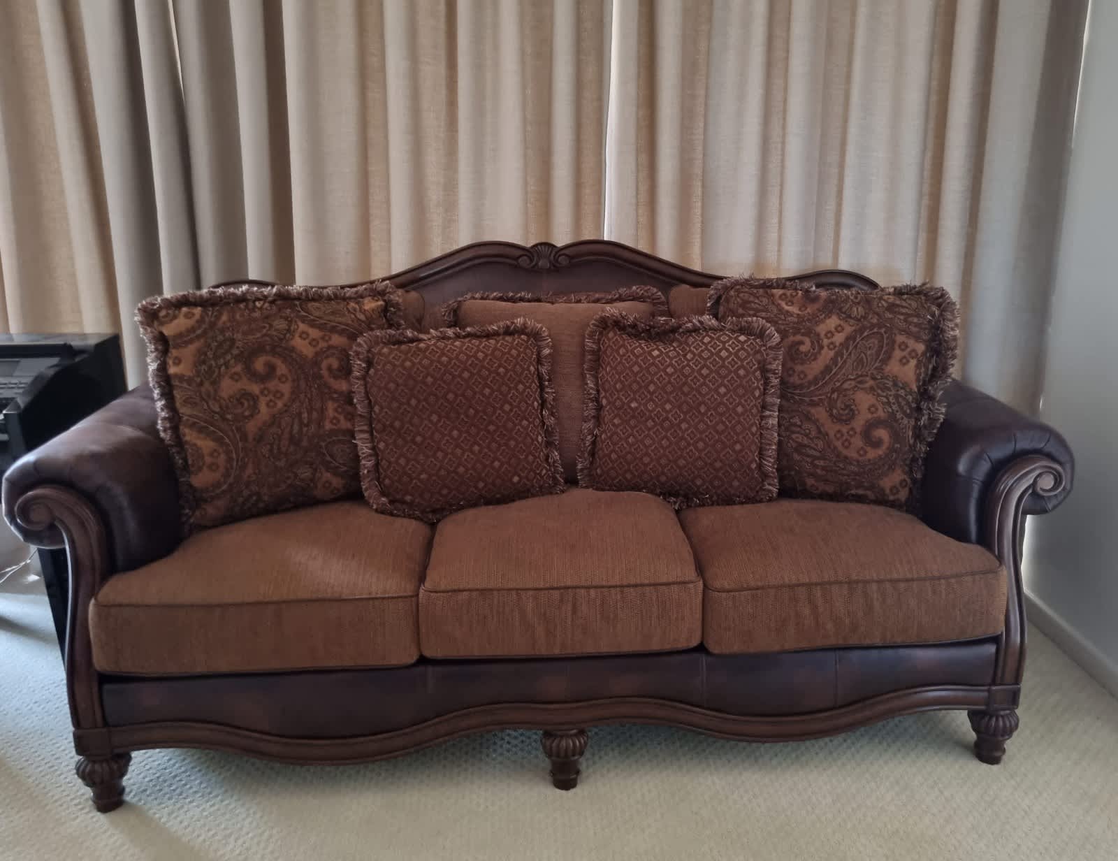 Claremore Antique Sofa Loveseat Set | Baci Living Room