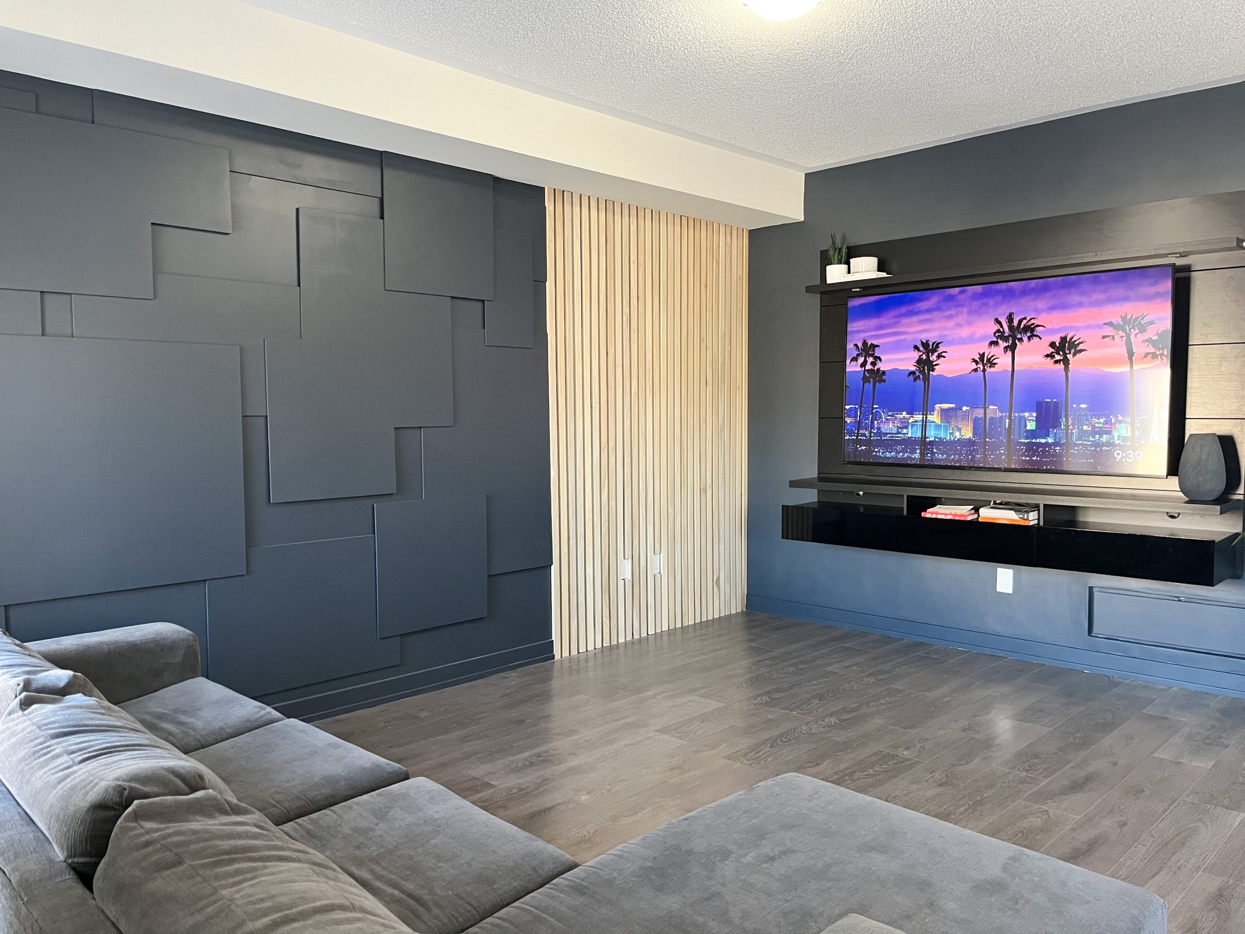 DIY Living Room Geometric Accent Wall - Hana's Happy Home