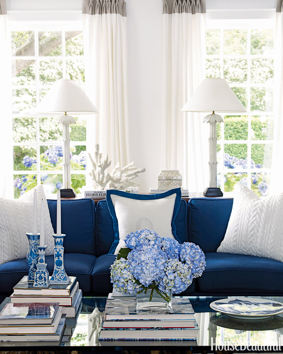 Blue and White Living Room - House Beautiful Pinterest Favorite Pins ...
