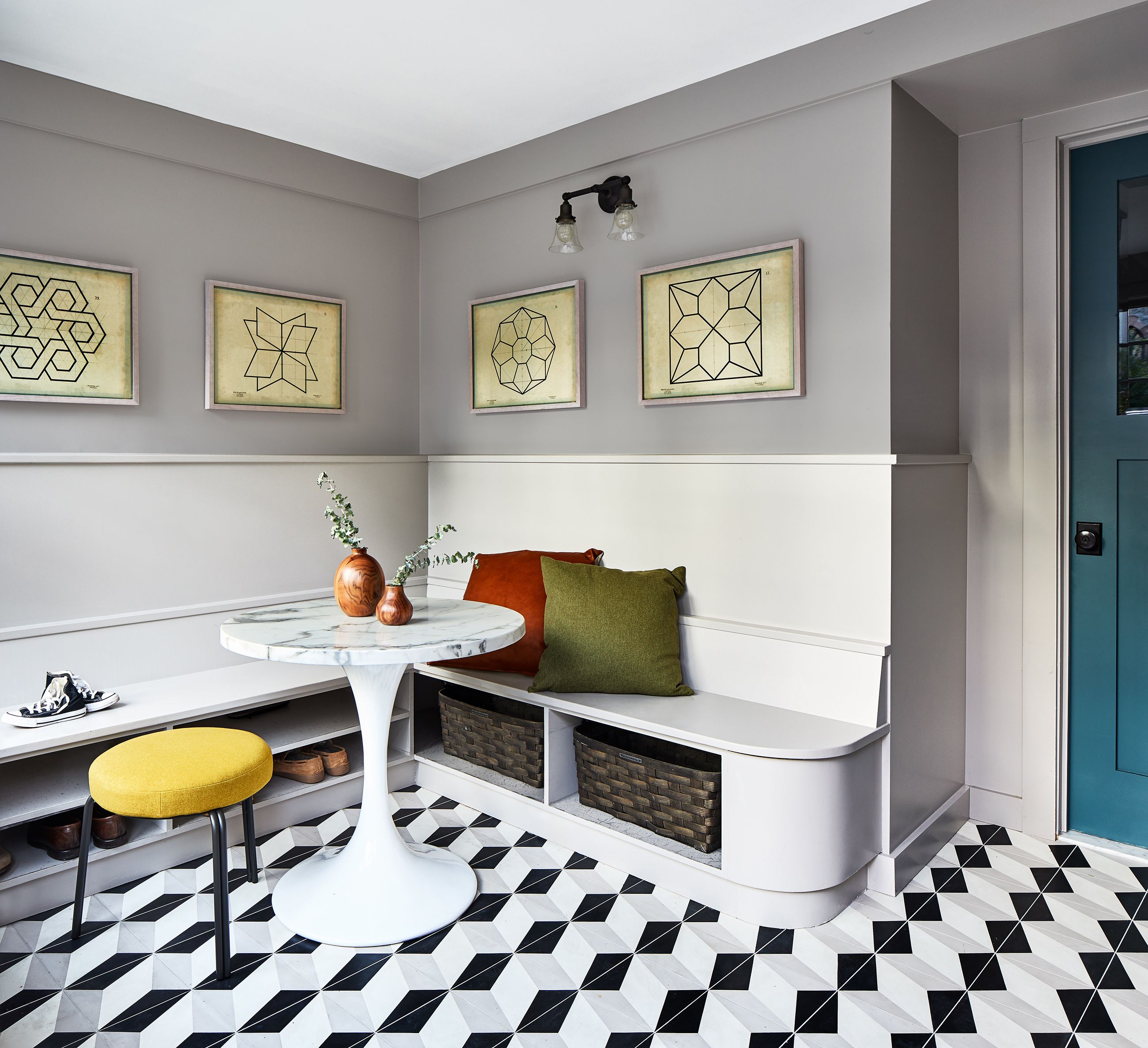 Two Tone Grey Living Room Walls | Cabinets Matttroy