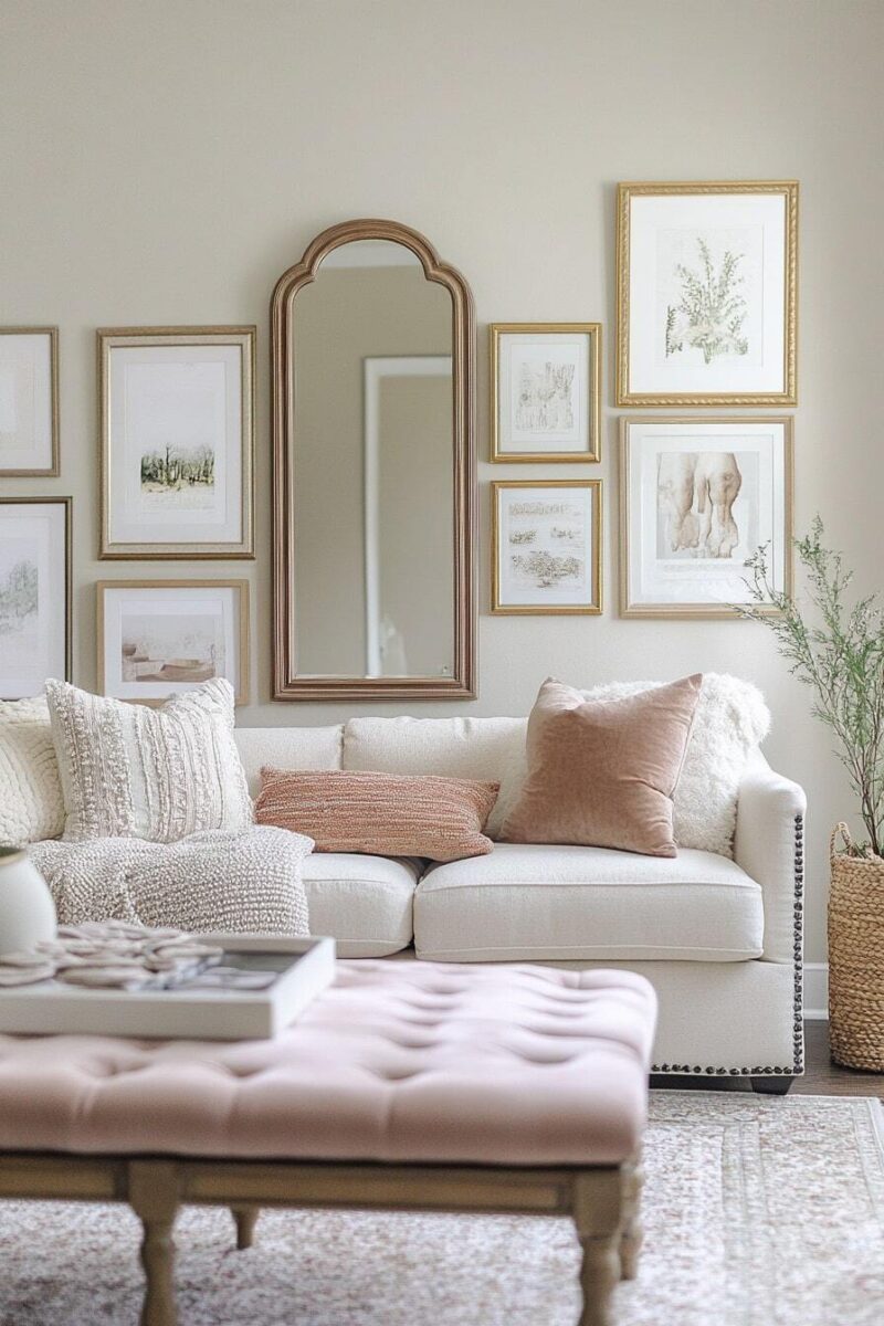 100+ Inspiring Gallery Wall Ideas to Make Your Living Room Pop - H.M.G