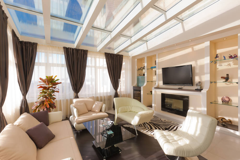 20 Beautiful Living Room Designs With Skylights - Housely