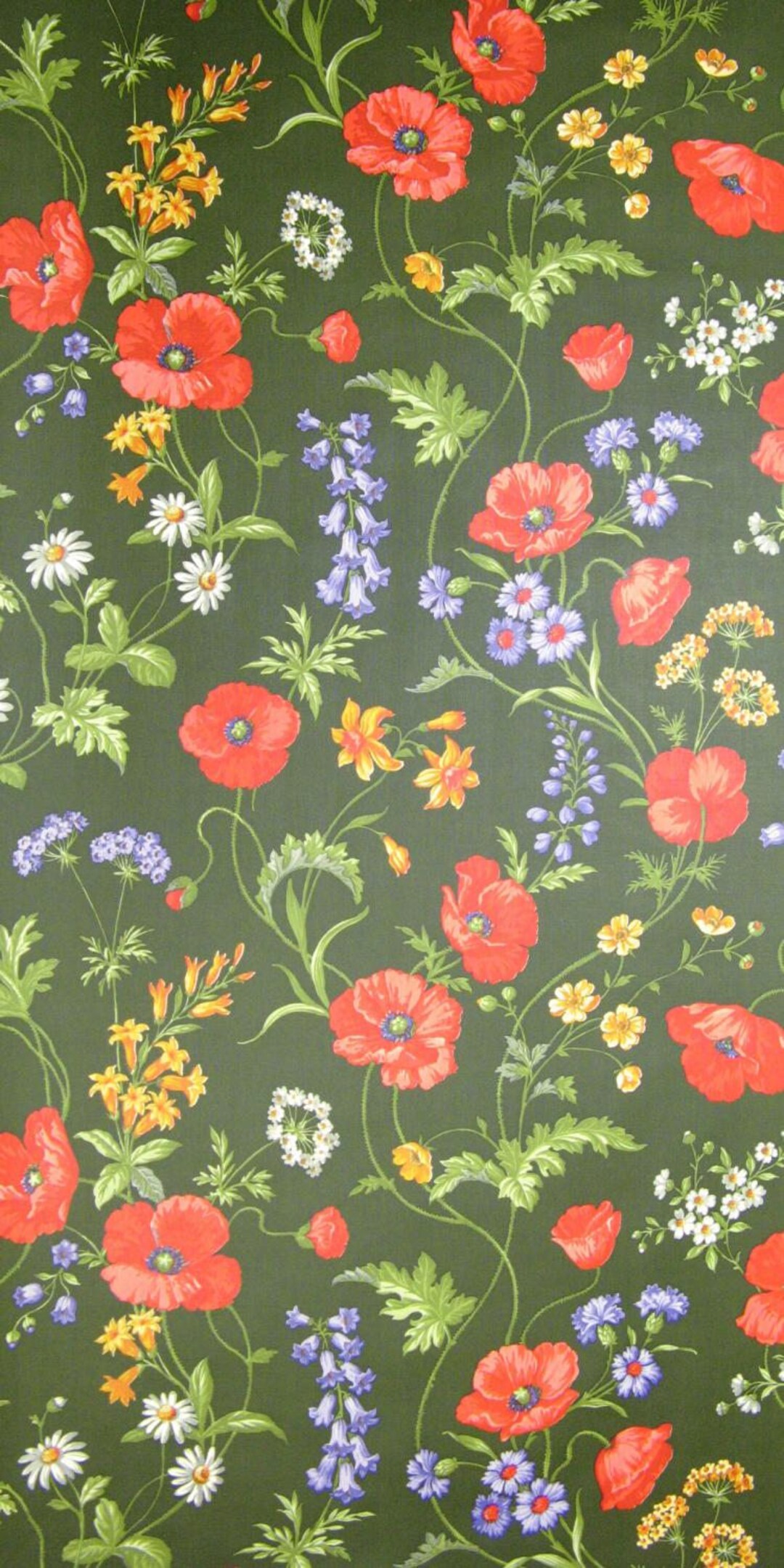 Vintage Wallpaper Wiesenblumen per Meter 2685 - Etsy