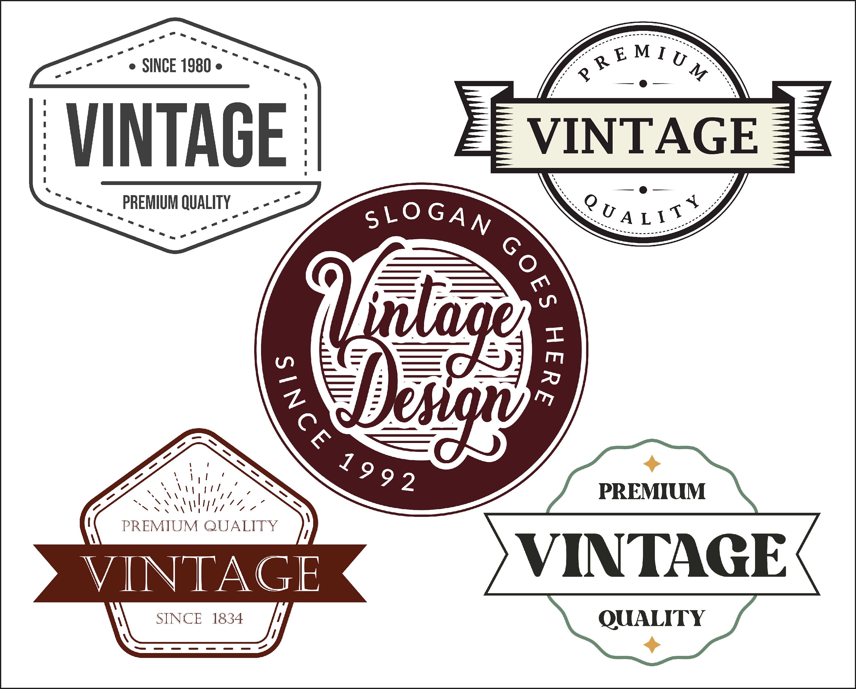 Vintage Logo Files Retro Vintage Logo Elegant Vintage Logo - Etsy