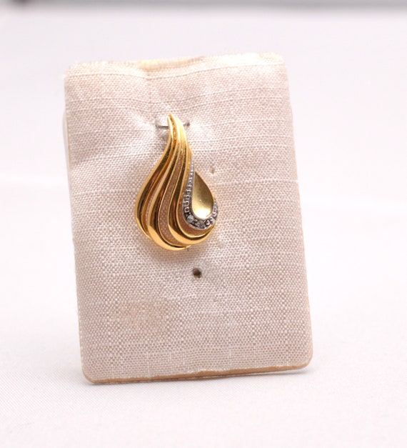Vintage Gold Double Anhänger Blume Glanz und matt mit… - Gem