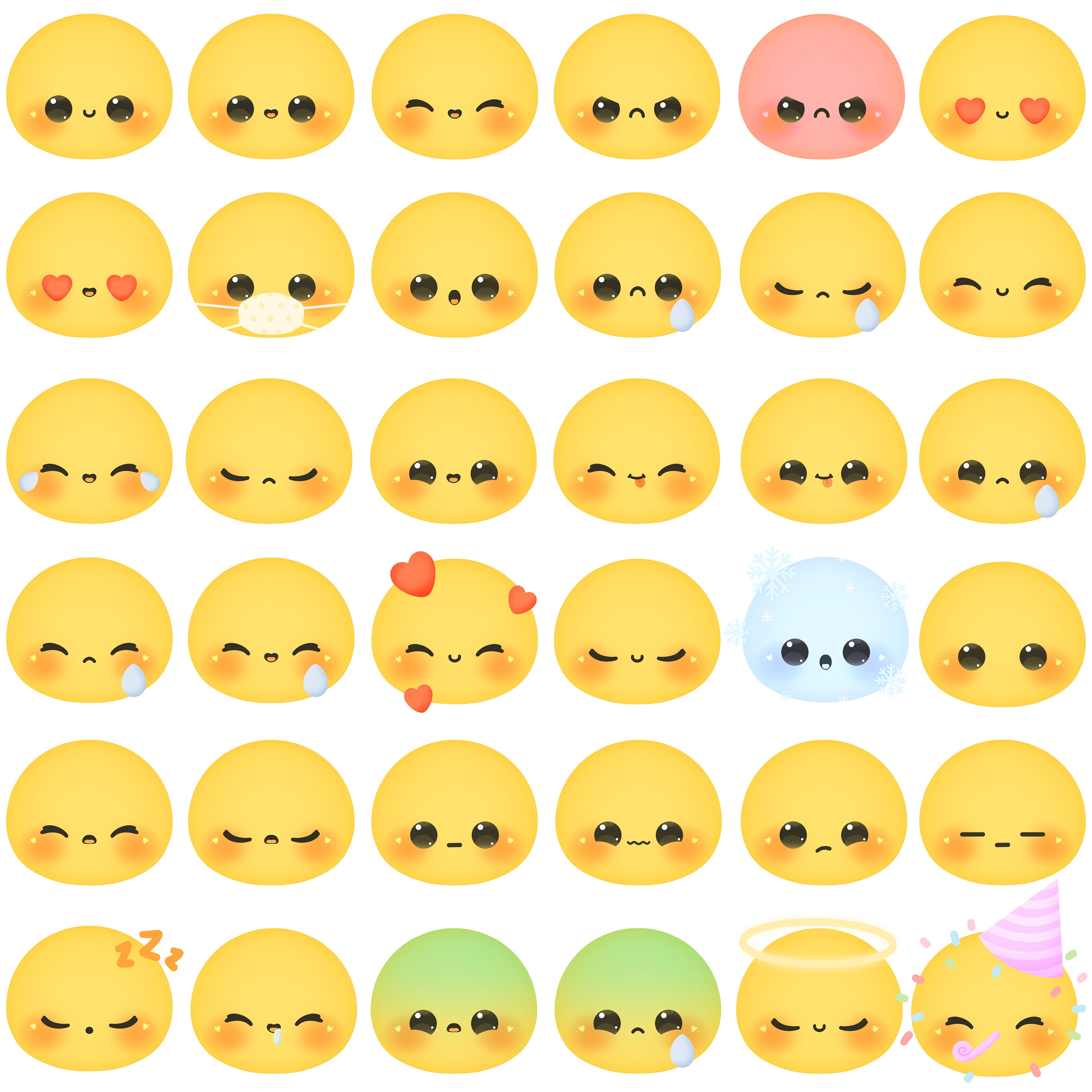 Cute Kawaii Printable Emojis Clipart / Commercial Use/ PNG - Etsy Australia