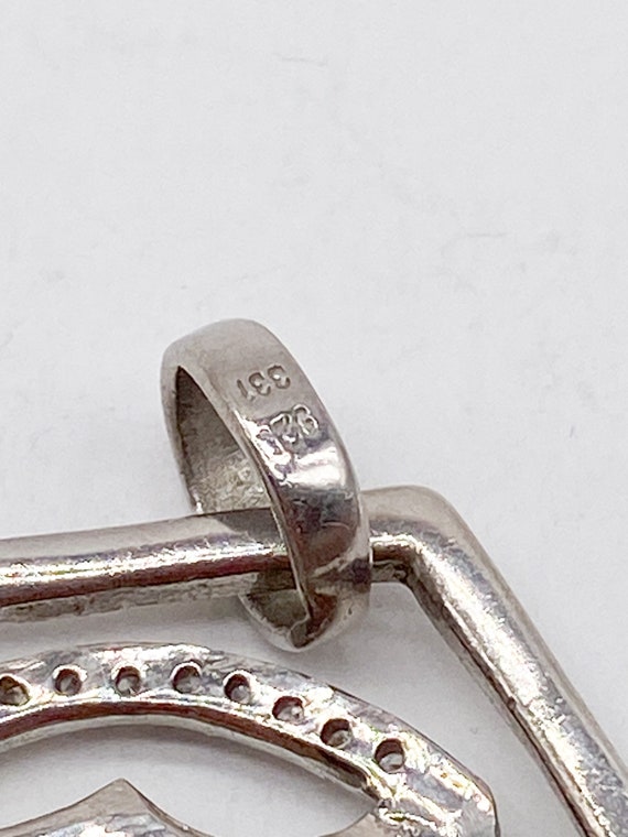Großer Vintage Anhänger Rose Design aus 925 Silber - Gem