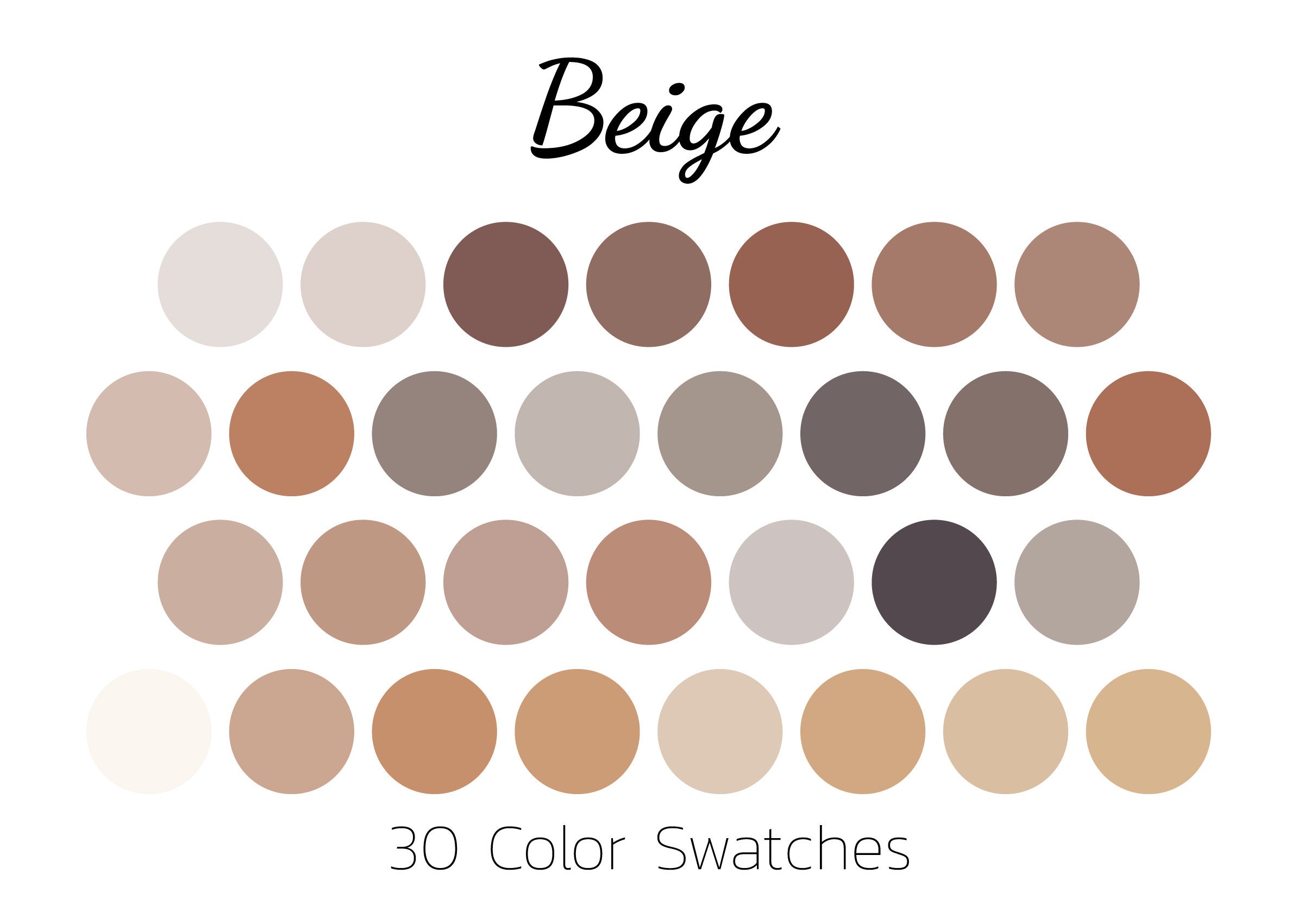 Beige, Color Swatches, Color Palette, iPad Color Palette - Etsy