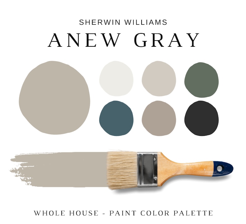 Sherwin Williams ANEW GRAY Color Palette, Neutral Colors for Home ...