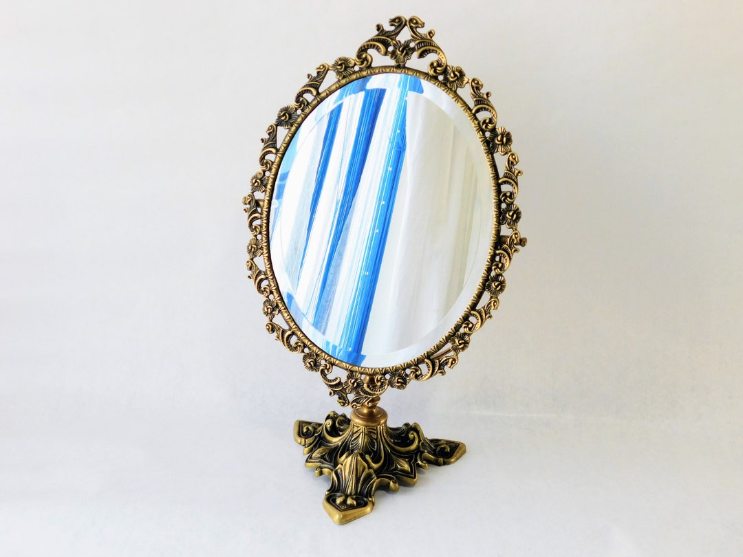 Vintage Dressing Table Mirror Brass. Vintage Vanity Mirror. - Etsy