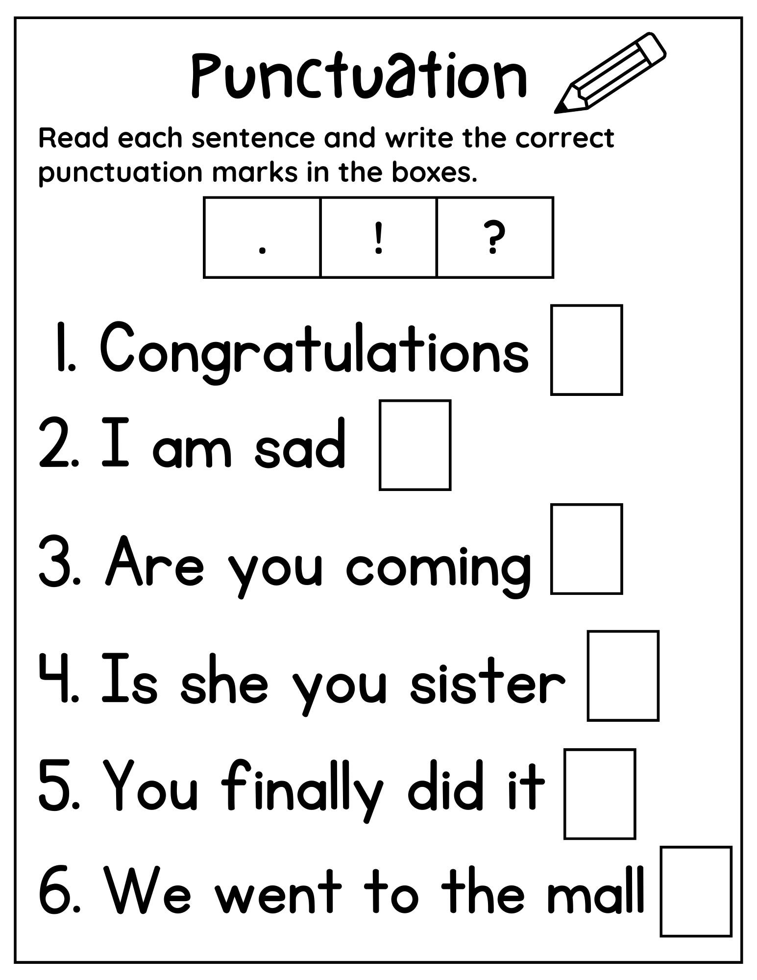 Grammar And Punctuation Worksheets Grammar And Punctuation W