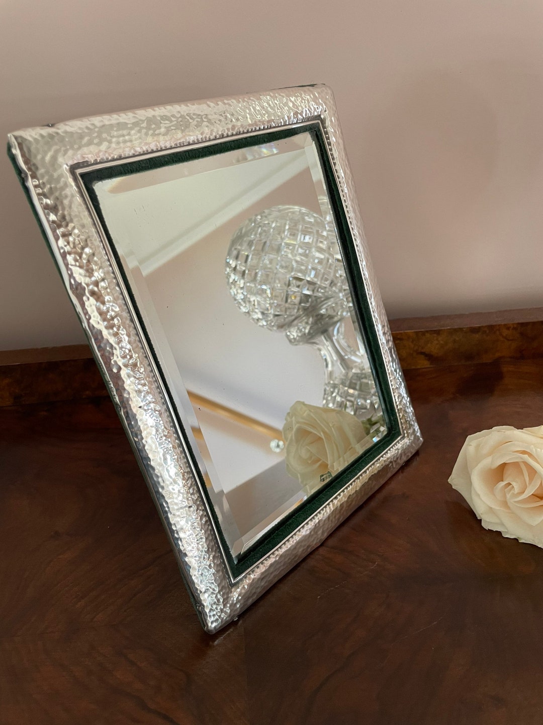 Silver Dressing Table Mirror Edwardian Mirror Hammered - Etsy
