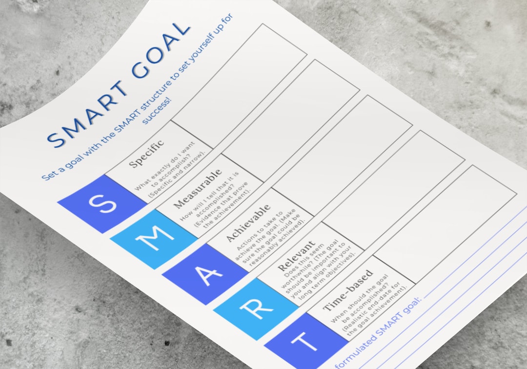 SMART Goal Setting Worksheet - Etsy
