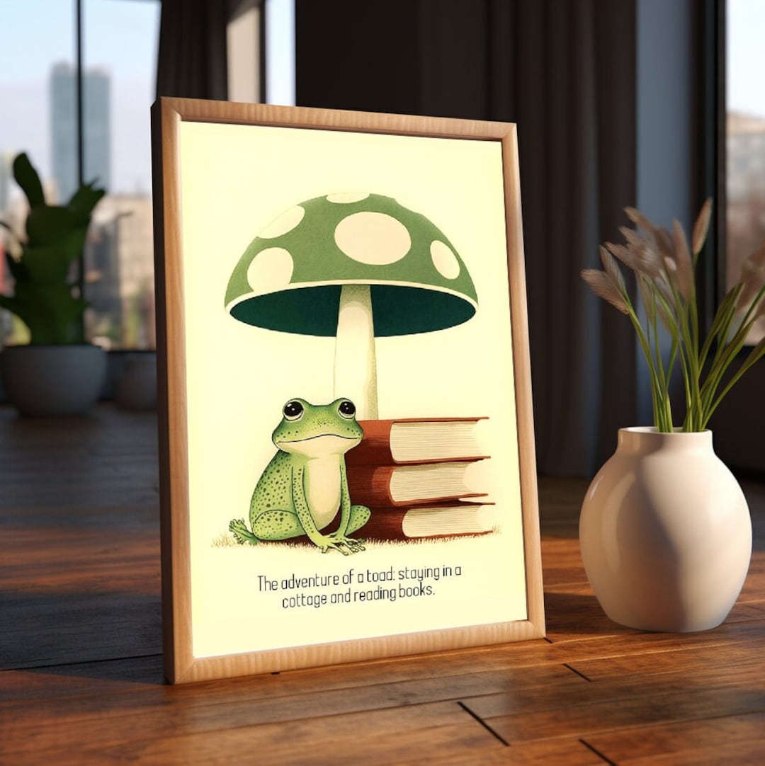 Frog, Toad Frog, Wall Art, Mushroom Wall Art, Frog Gifted, Cottage ...