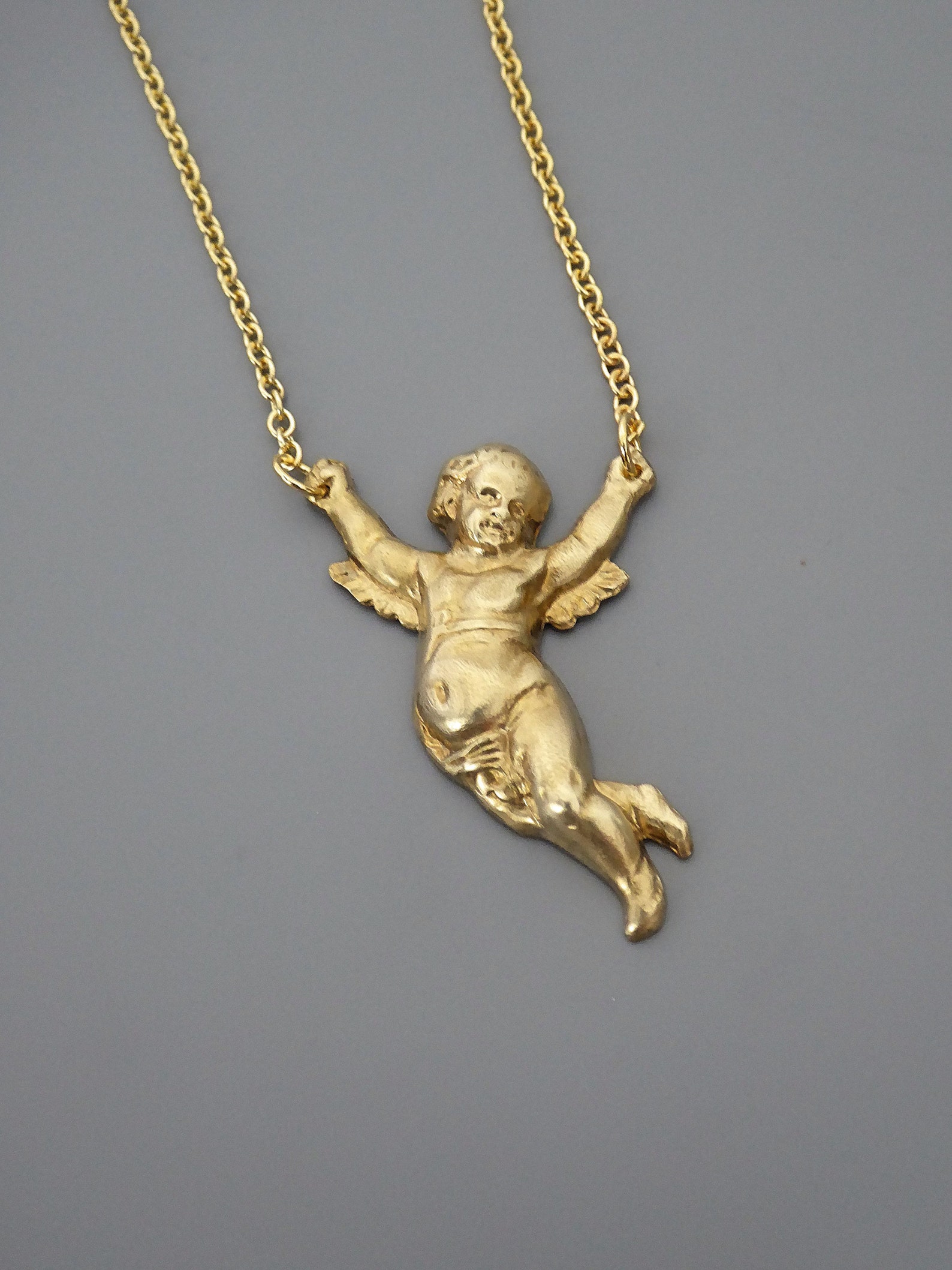 Vintage Jewelry Vintage Necklace Angel Necklace Gold - Etsy