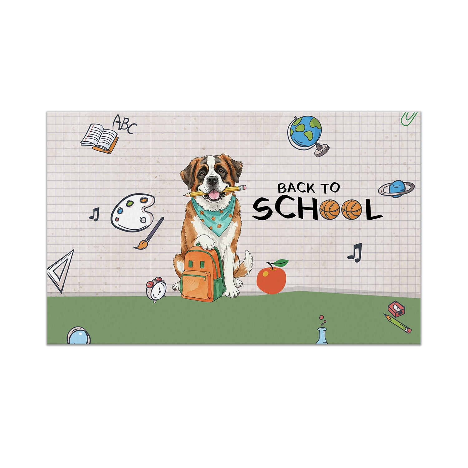 Hardworking Saint Bernard Ready Back to School New Year Classes Doormat ...
