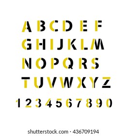 Vector Alphabet Set Striped Letters Form Stock Vector (Royalty Free ...