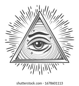 Handdrawn Eye Providence All Seeing Eye Stock Vector (Royalty Free ...