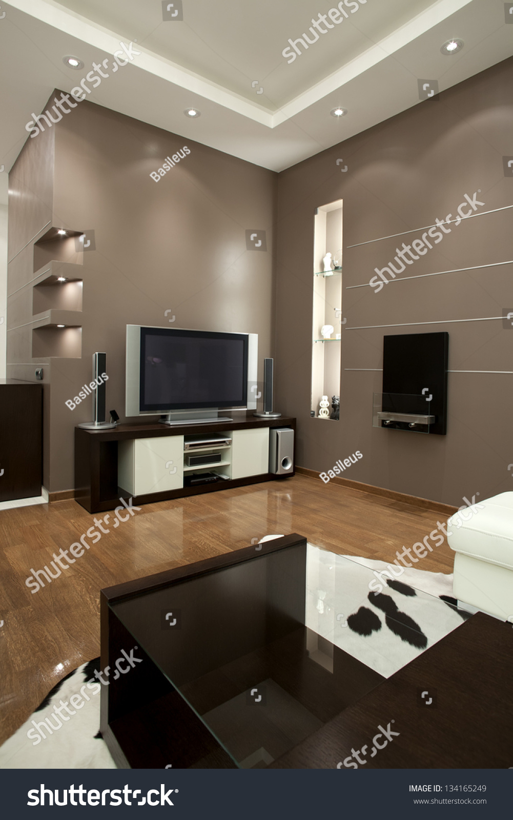 Modern Living Room Wall Design Stock Photo 134165249 | Shutterstock