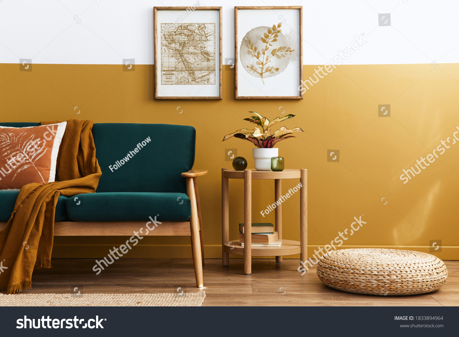 Stylish Scandinavian Interior Living Room Design Stock Photo 1833894964 ...