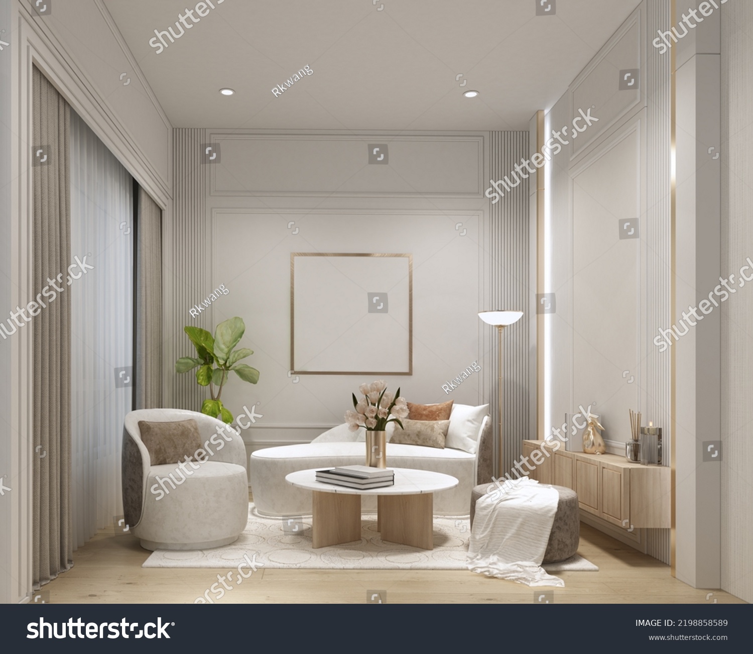 Elegant Modern Classic Luxury Living Room Stock Illustration 2198858589 ...