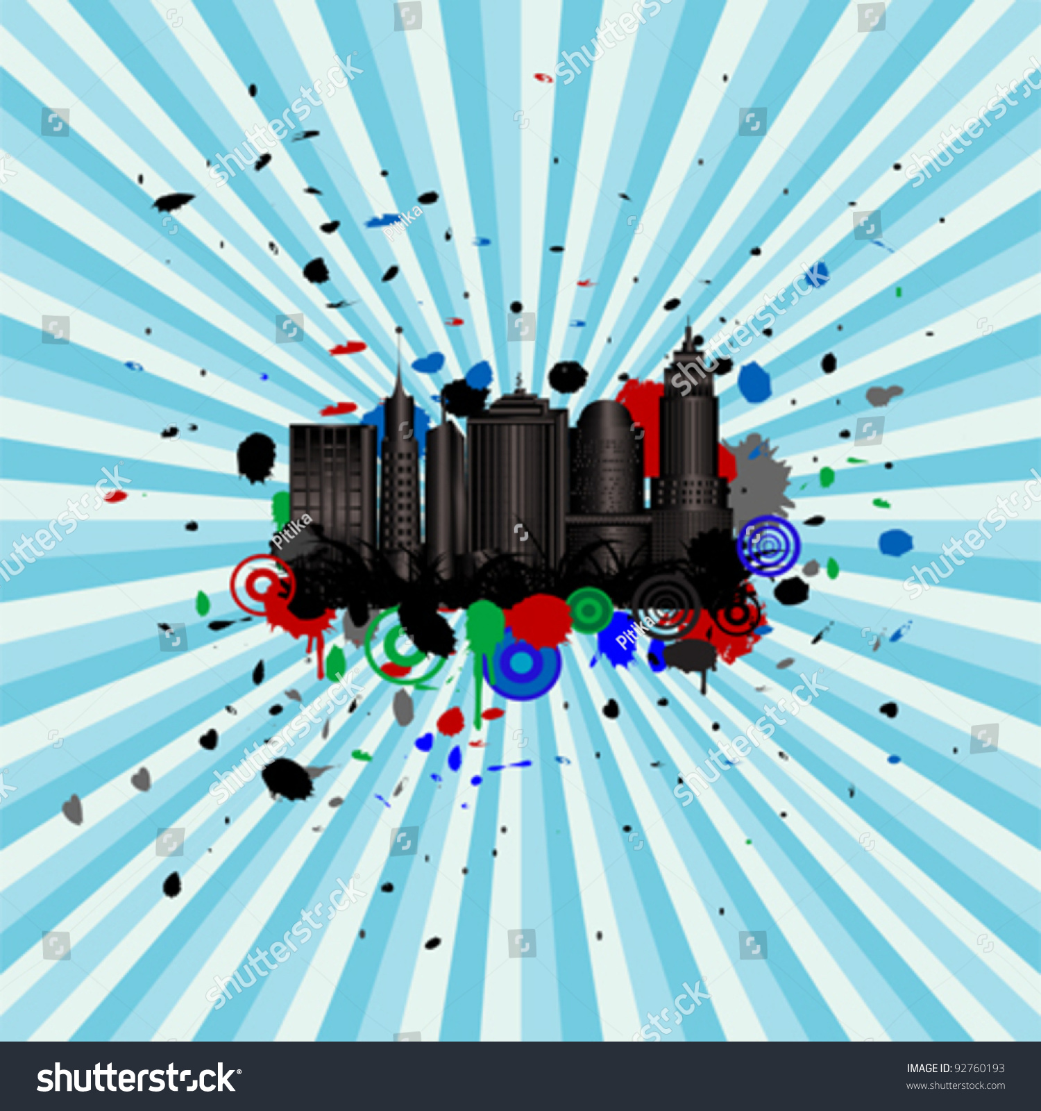 Grunge City Vector Illustration Stock Vector (Royalty Free) 92760193 ...