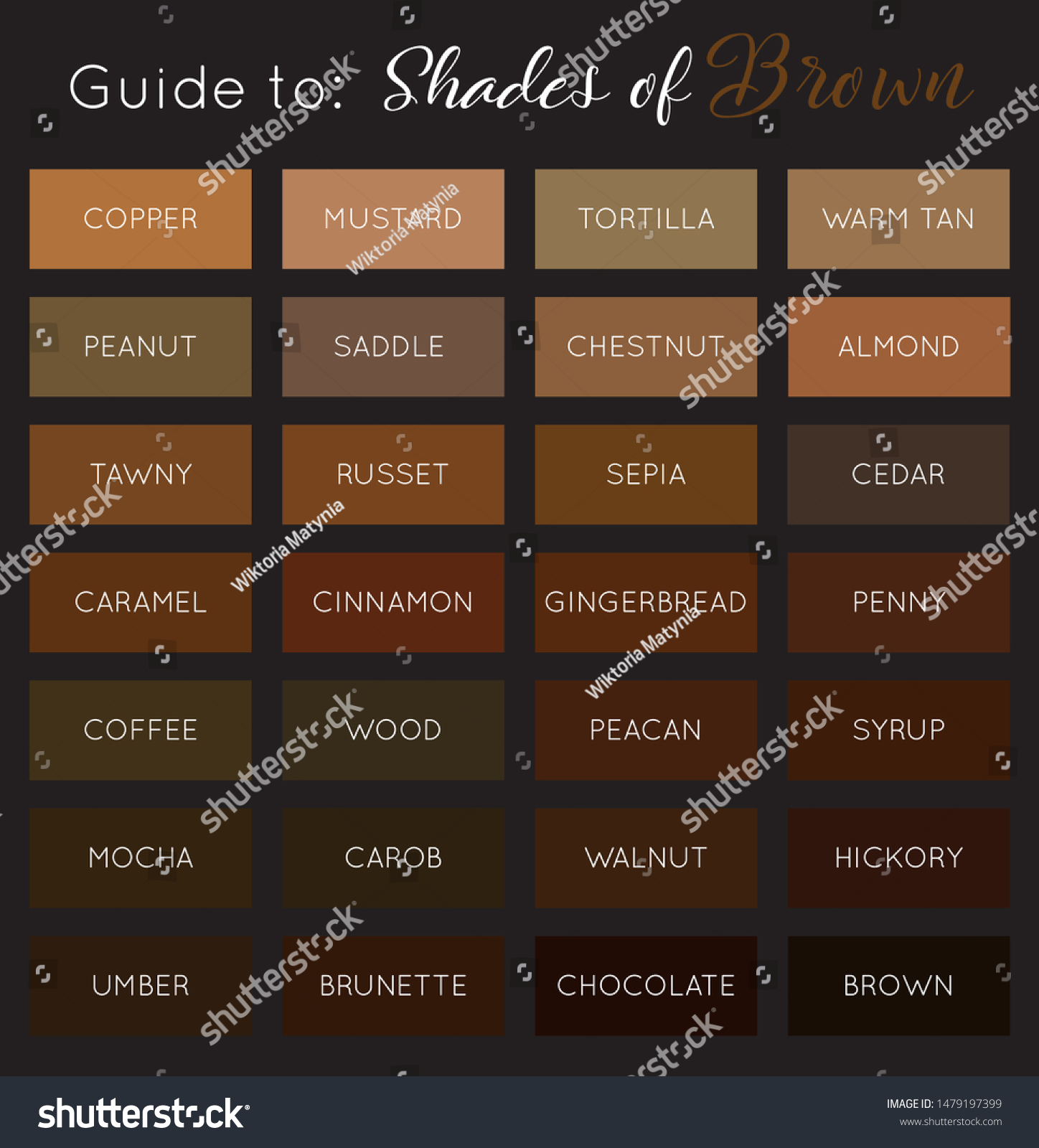 Shades Brown Vector Brown Color Palette Stock Vector (Royalty Free ...
