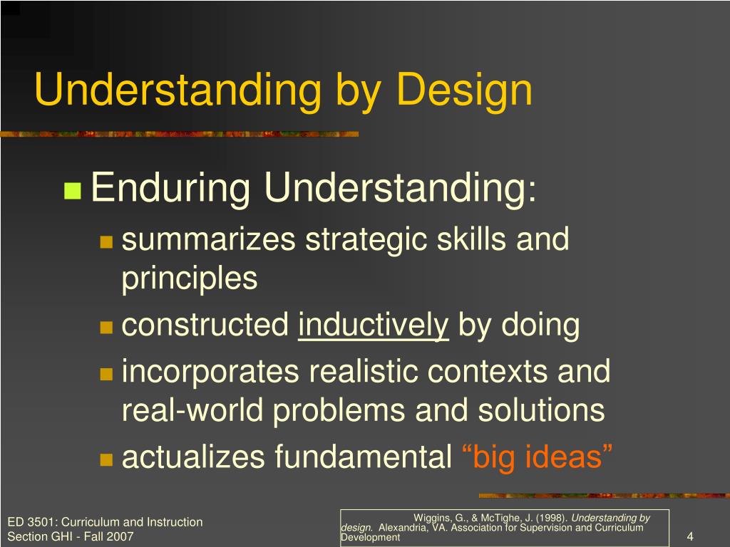 Understanding By Design