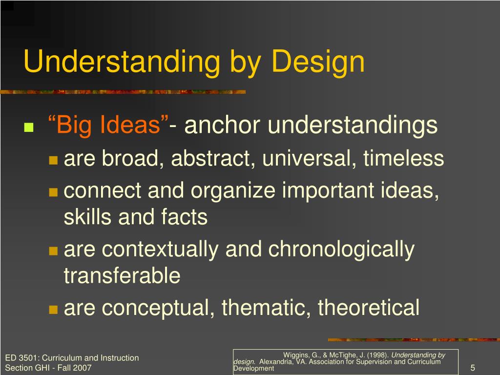 Understanding By Design