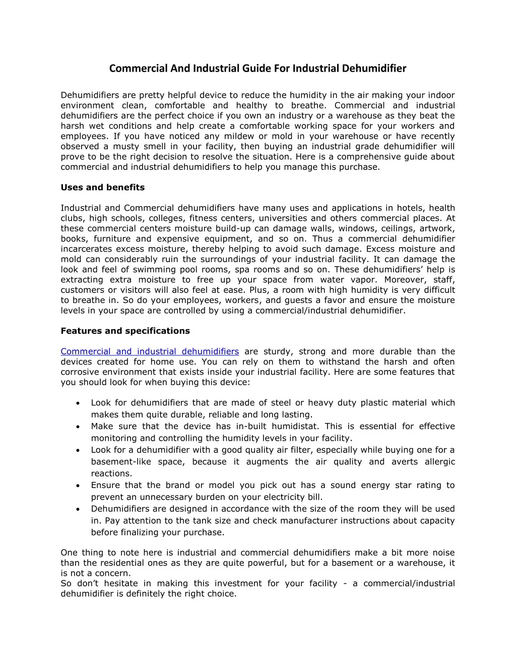 PPT - Commercial And Industrial Guide For Industrial Dehumidifier ...