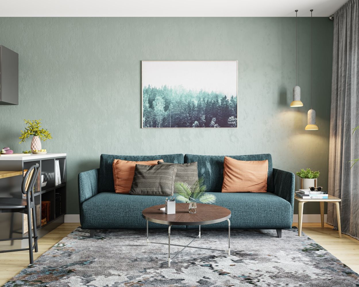 Pistachio Green Wall Paint Design | Livspace