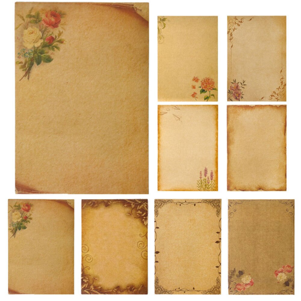 8 Sheets 21X14.5Cm Vintage Kraft Papier Schrijven ... – Grandado