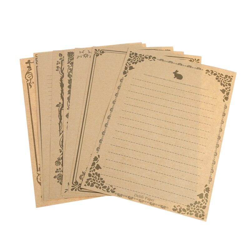 8 Vellen Vintage Retro Schrijven Briefpapier Papie... – Grandado