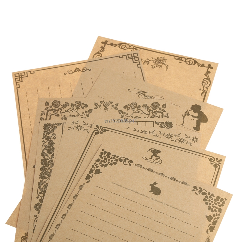 8 Vellen Vintage Retro Schrijven Briefpapier Papie... – Grandado