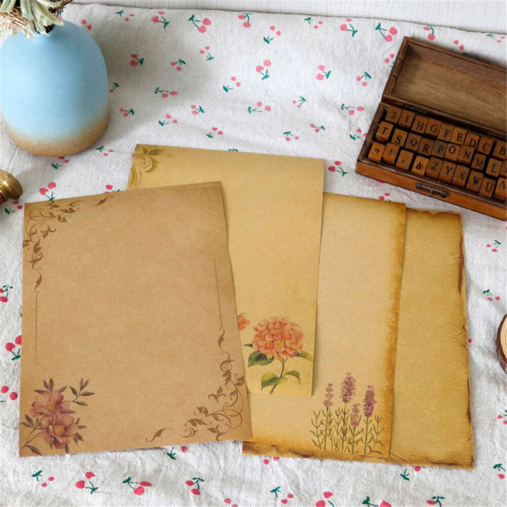 8 Sheets 21X14.5Cm Vintage Kraft Papier Schrijven ... – Grandado