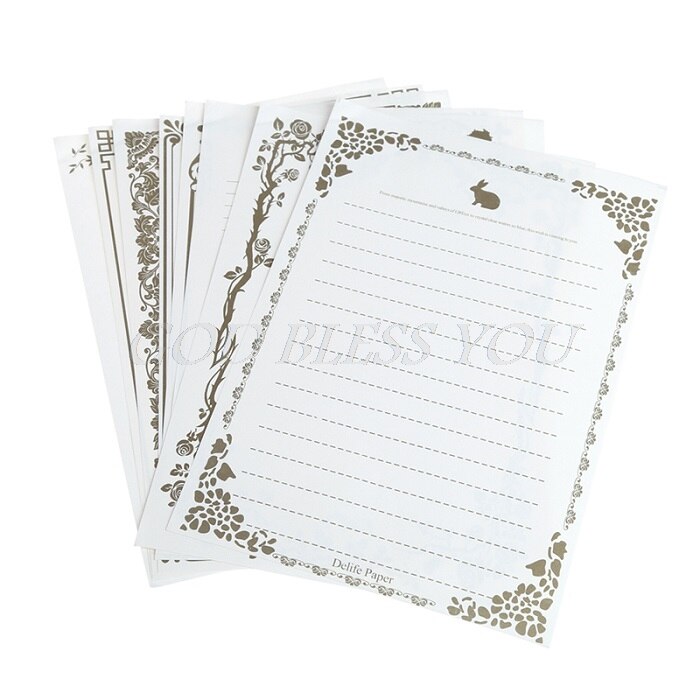 8 Vellen Vintage Retro Schrijven Briefpapier Papie... – Grandado
