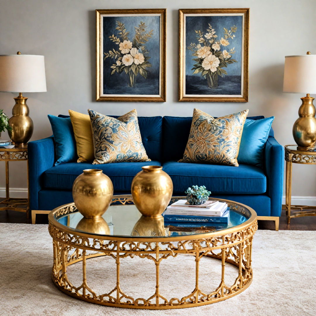 25 Blue and Gold Living Room Ideas You'll Love