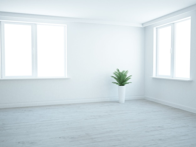 Premium Photo | Big white spacious living room