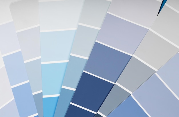 Premium Photo | Blue color samples palette design catalog