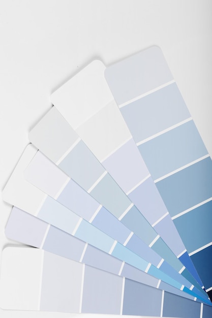 Premium Photo | Blue color samples palette design catalog