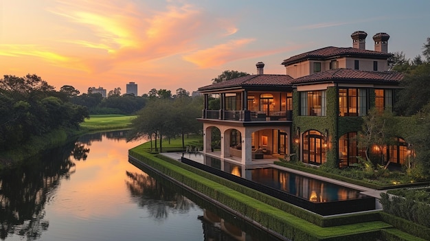 Premium Photo | A Contemporary Luxury Estate Sports Background