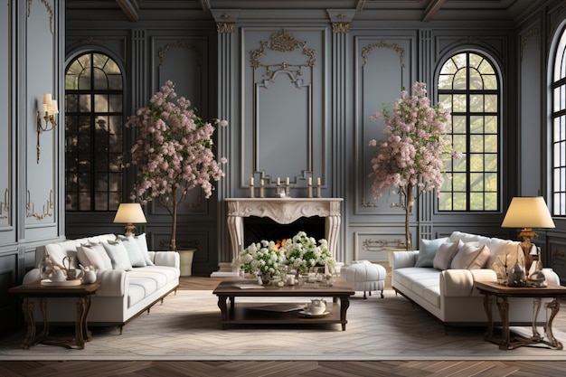 Premium AI Image | An elegant living room with a touch of classic style