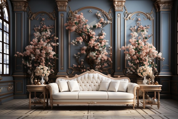 Premium AI Image | An elegant living room with a touch of classic style