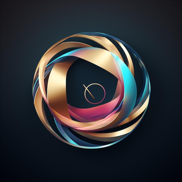 Premium Photo | Ethereal Elegance Abstract Metallic Circle Logo