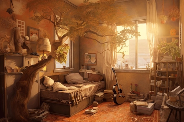 Premium AI Image | Harmonious use of warm earth tones