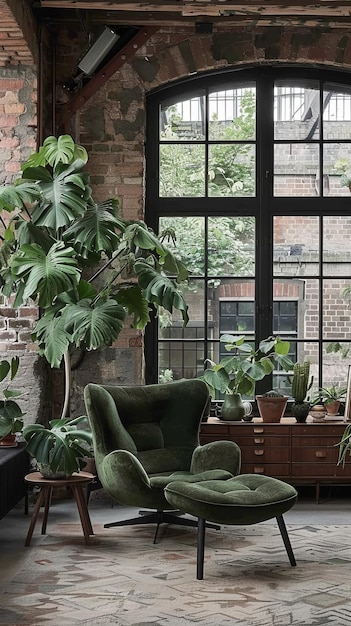 Premium Photo | Indoor plants in a living room