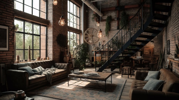 Premium AI Image | Large luxury modern bright interiors Living room