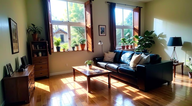 Premium AI Image | a living room full of indoor plants